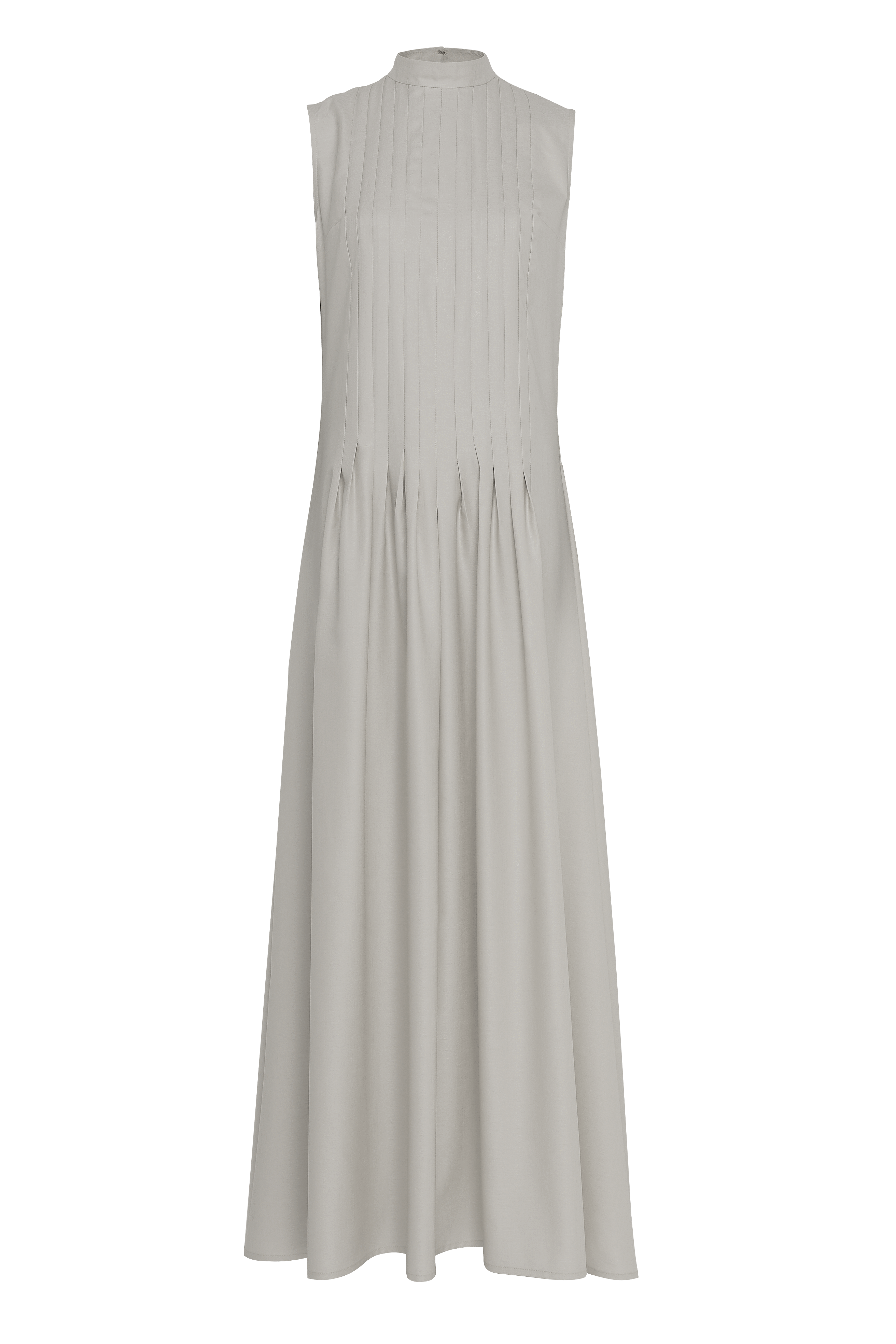 PLEATED SLEEVELESS STRAIGHT DRESS