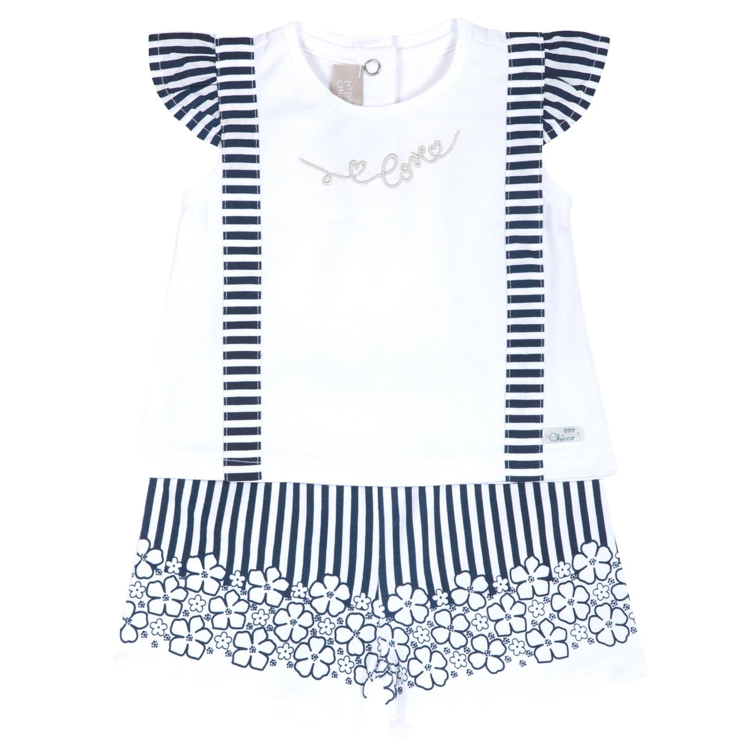 Chicco-T-Shirt-and-Short-Pants-Set-Blue-Striped-09076384000000-080-050