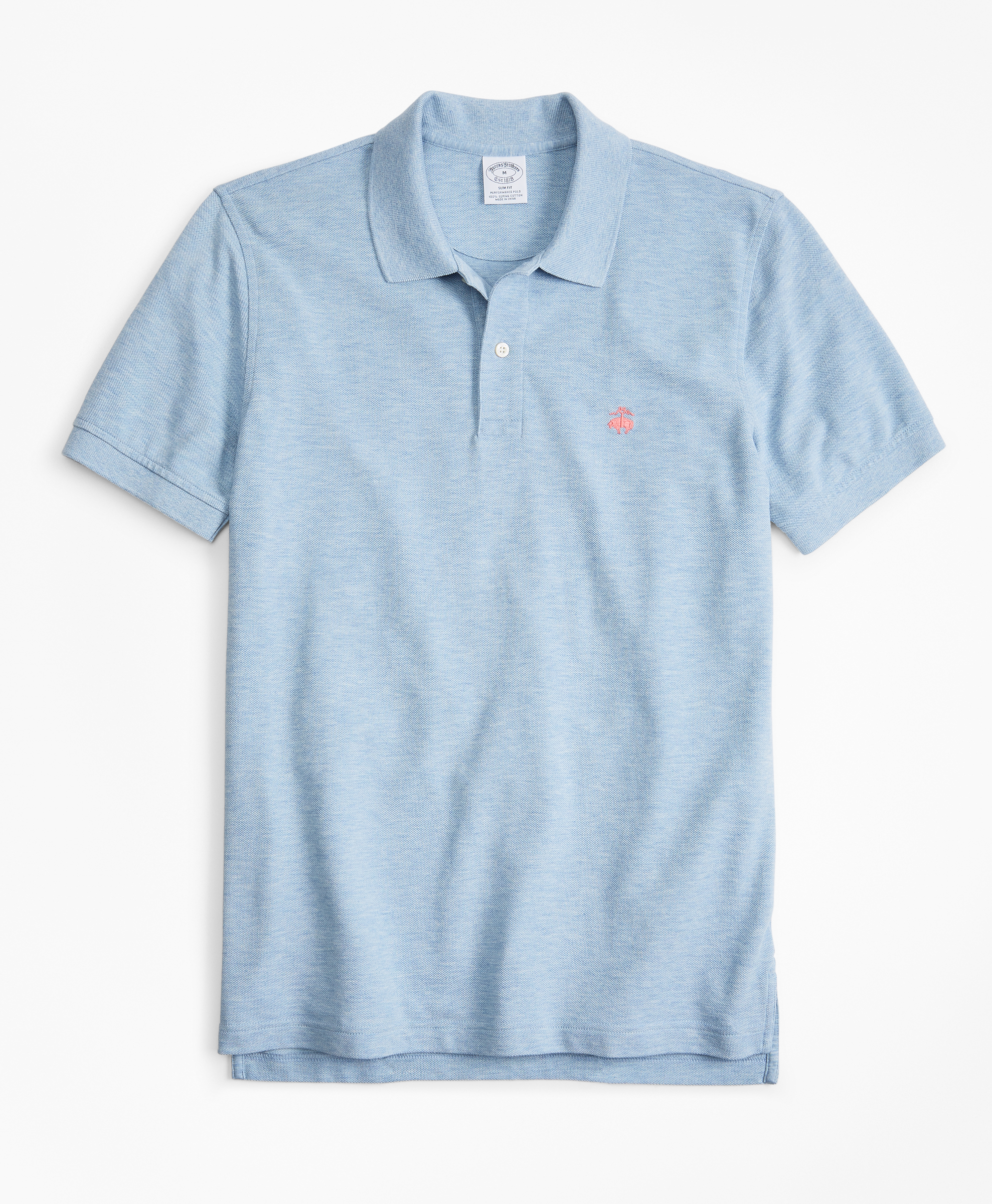 BROOKS BROTHERS KNT SS SUPIMA PERF POLO SLIM LEGION BLUE - 000100084955 047