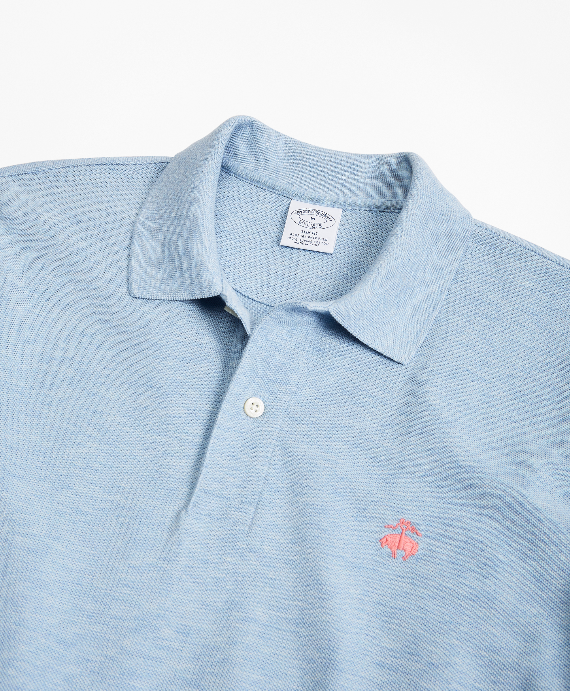 BROOKS BROTHERS KNT SS SUPIMA PERF POLO SLIM LEGION BLUE - 000100084955 047