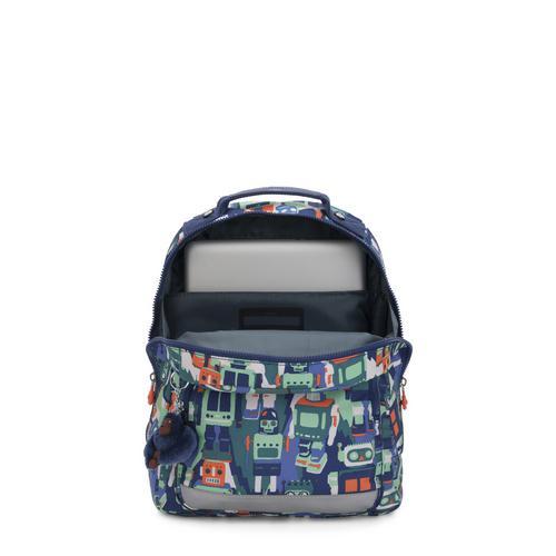 حقيبة ظهر Kipling-Class Room S-Small مع حماية للكمبيوتر المحمول -Robot Camo Blue-I2535-57E