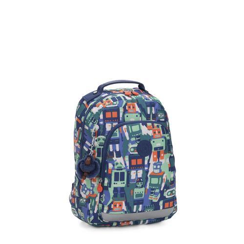 حقيبة ظهر Kipling-Class Room S-Small مع حماية للكمبيوتر المحمول -Robot Camo Blue-I2535-57E